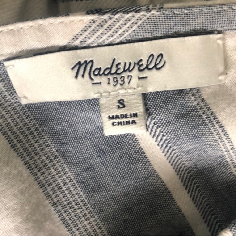 Madewell Yucatan Blue White Striped Sleeveless Romper - Picture 3 of 5